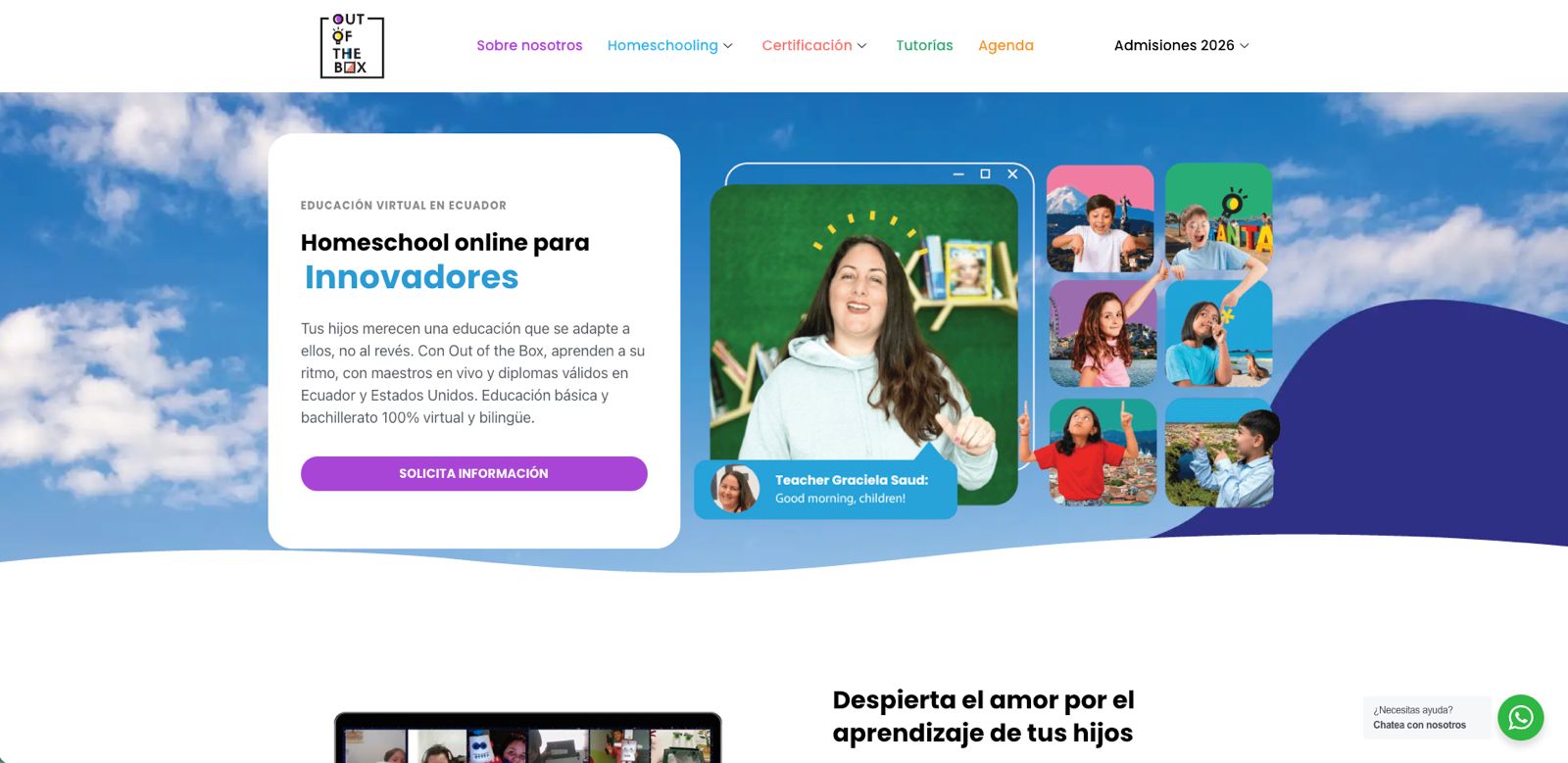 Out of the Box Homeschool website preview